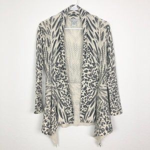 Alberto Makali Wool Blend Animal Print Cardigan